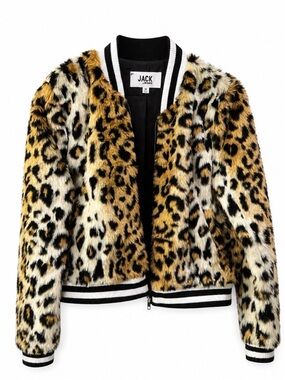 Leopard Faux Fur Bomber Jacket – Statement Vintage Style 🐆